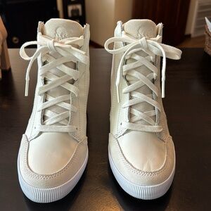 Sorrel wedge sneakers leather. Never worn